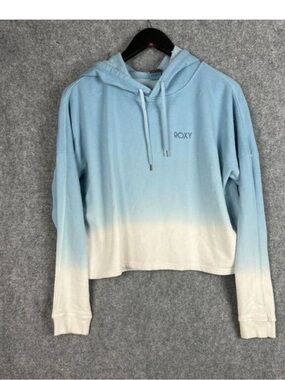 ⭐️Roxy Light Blue to White Dip-Dye Cropped Hoodie